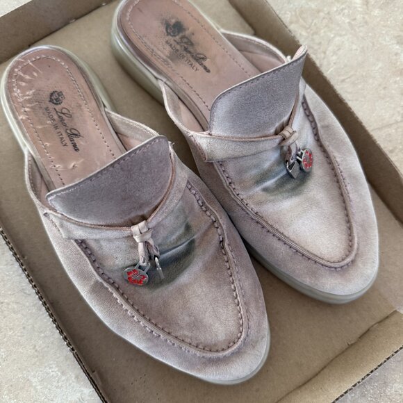 100% Authentic Loro Piana Charms Walk Babouche Loafers in Pink Size 37 - AS IS - Picture 3 of 8